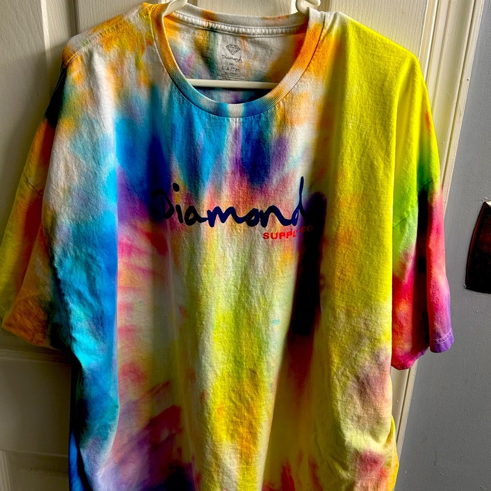 Tie dyed by hand diamond supply Co. shirt